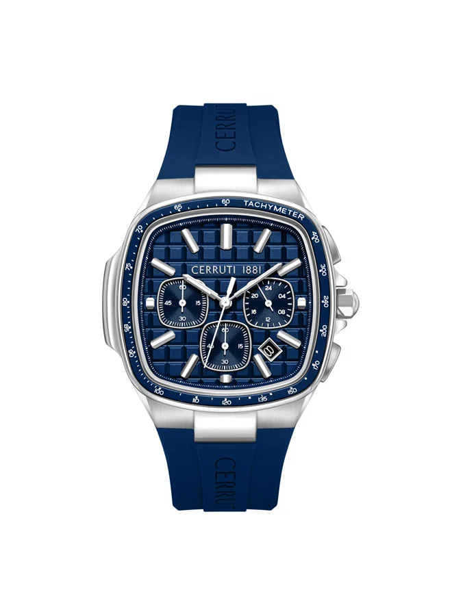 شيروتي 1881 Casale Blue Dial Silicone Strap Analog Watch for Men, 42mm